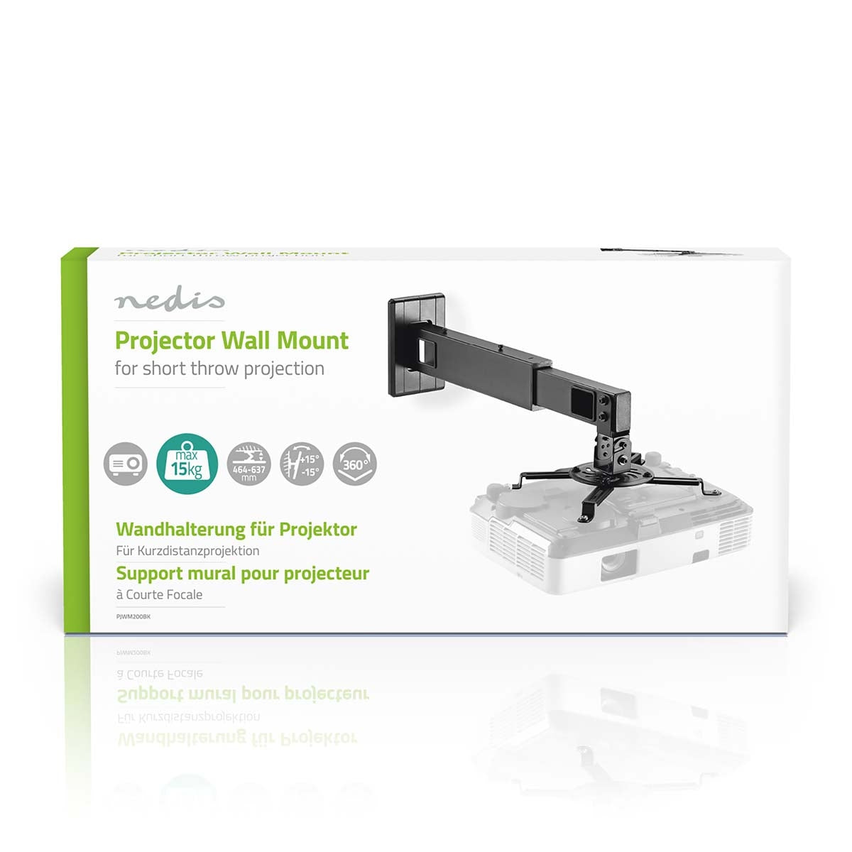 Projector Mount | Fully adjustable | 15 kg | Rotatable | Can be tilted | Steel | Black