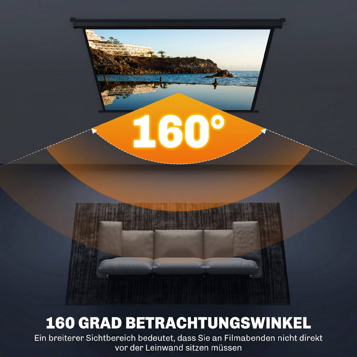 Projector Screen 84 Inch 4:3, 171 x 128 cm Pull-Down