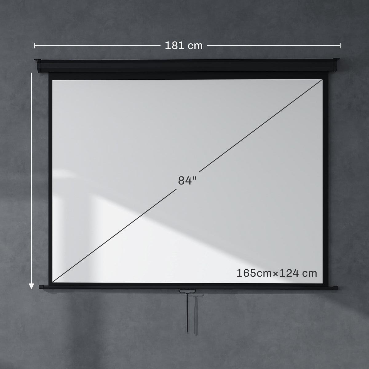 Projector Screen 84 Inch 4:3, 171 x 128 cm Pull-Down