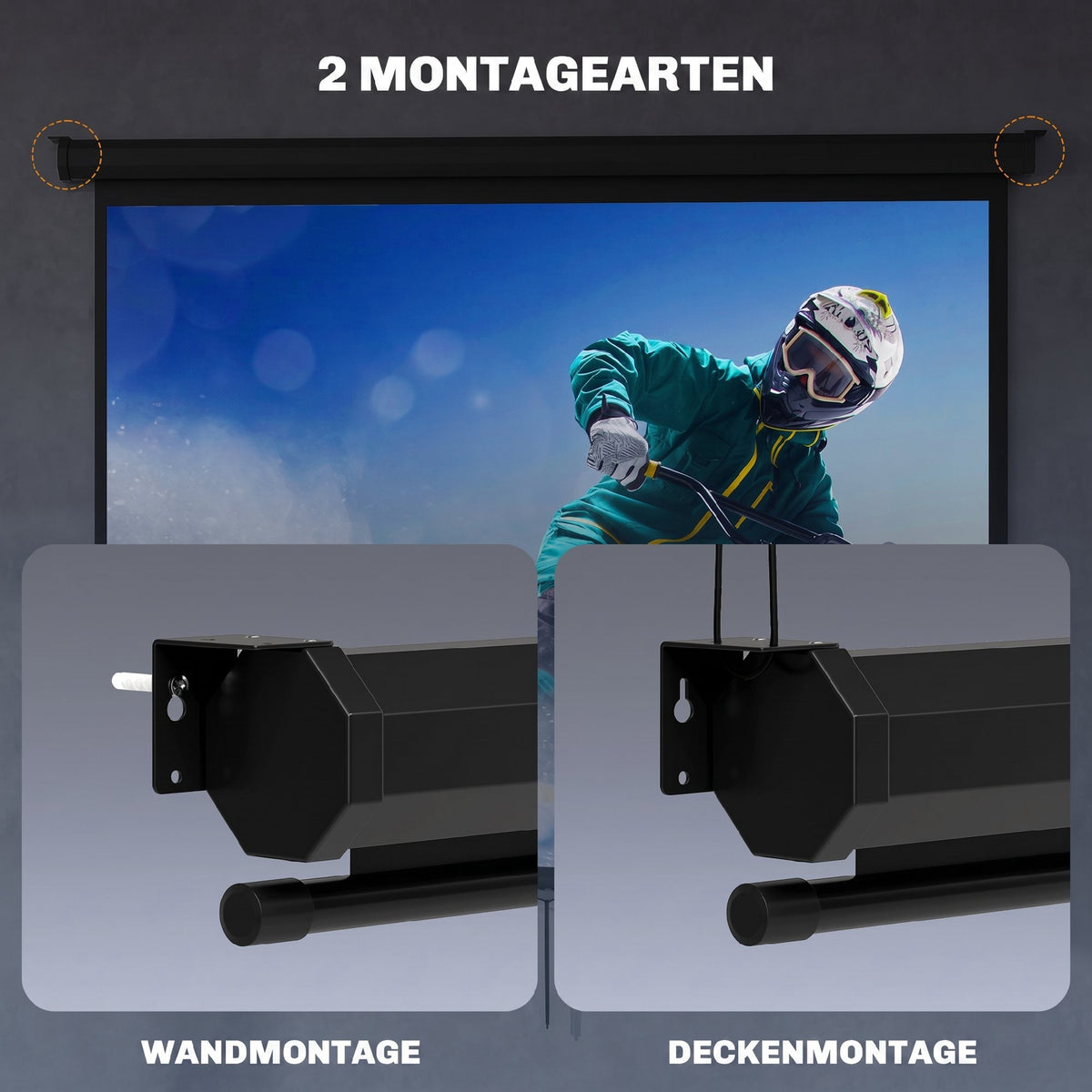 Projector Screen 84 Inch 4:3, 171 x 128 cm Pull-Down