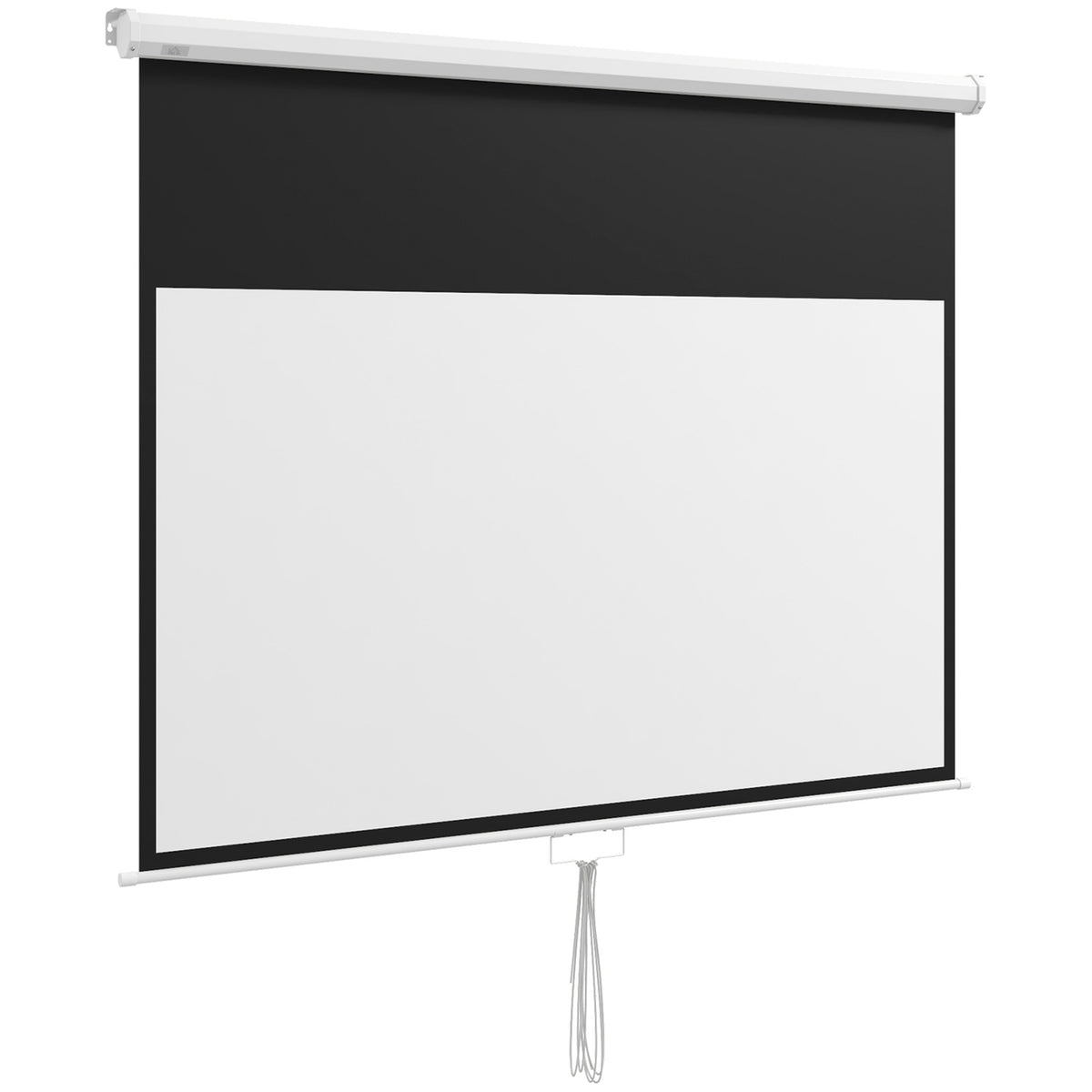 Projector screen 172 x 96 cm manual projection screen, roll screen for 4K, HD, film screen for home cinema and presentation white