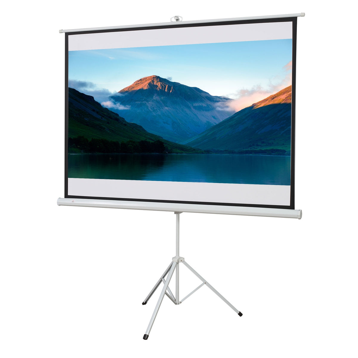 Projector screen with tripod, 4:3 projection screen, 84 inch foldable presentation wall 171 x 131 cm, height adjustable screen for home, school, meeting