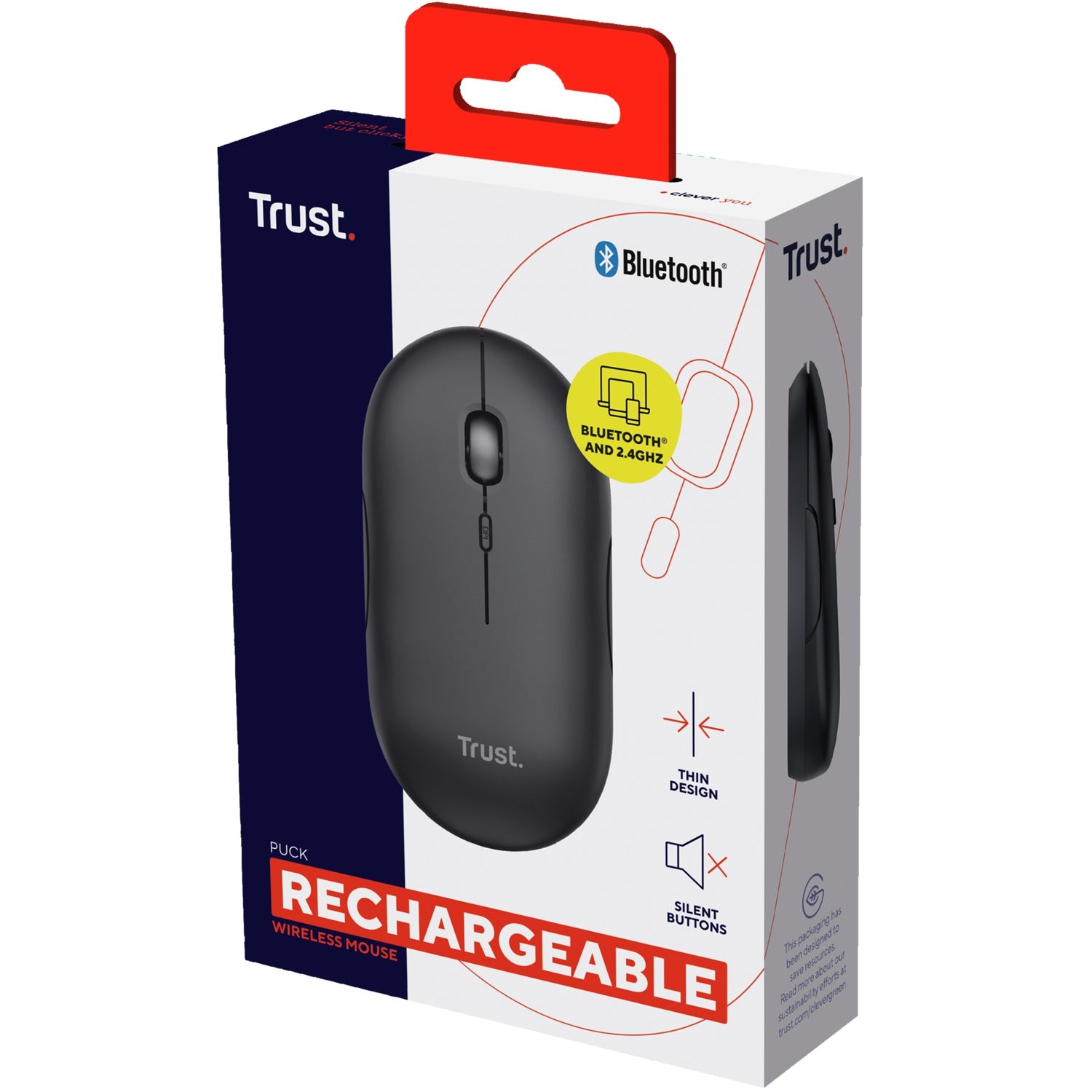 Puck Wireless mouse rechargeable Black