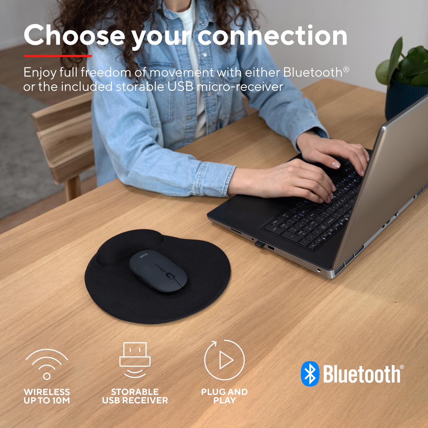 Puck Wireless mouse rechargeable Black