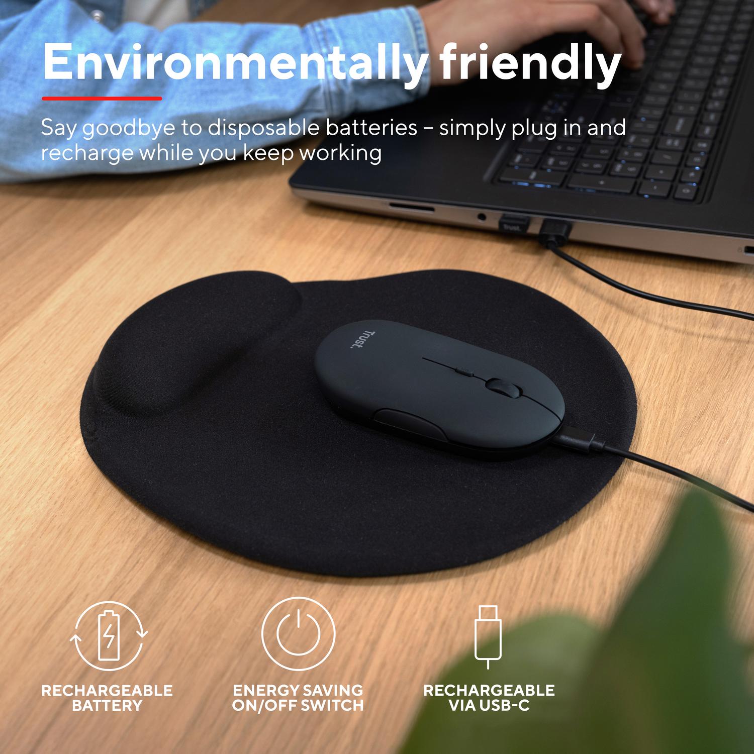 Puck Wireless mouse rechargeable Black