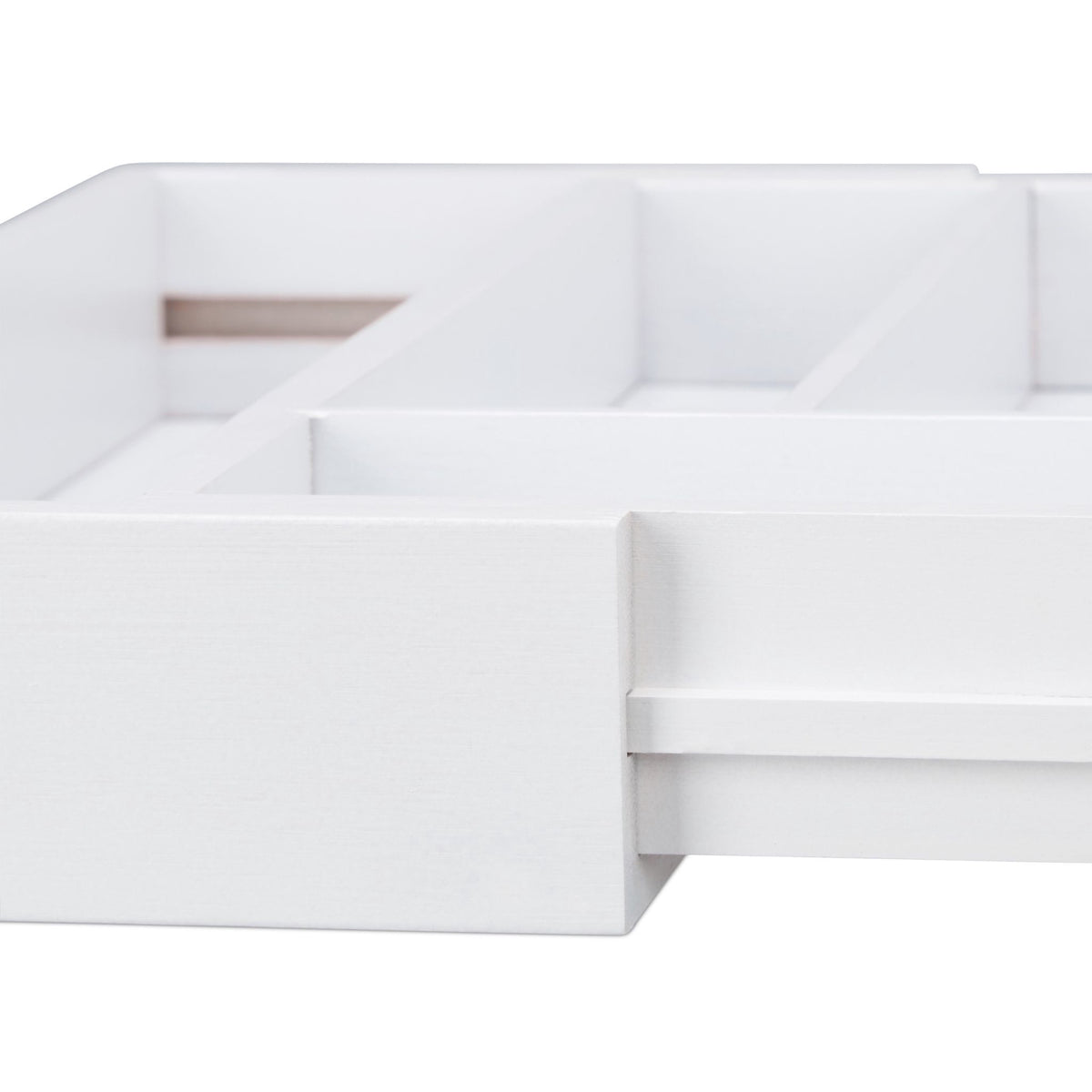 Pull-out cutlery box in white bamboo
