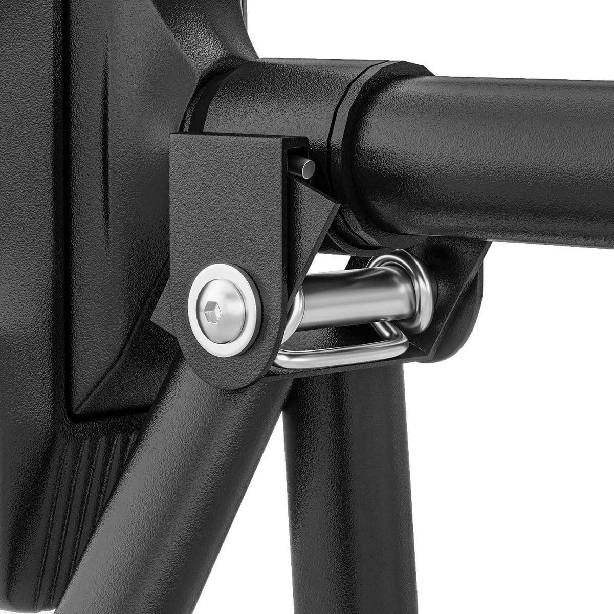 Pull-up bar, adjustable pull-ups with level meter, for door frames, with triangular support, maximum load 225kg, black