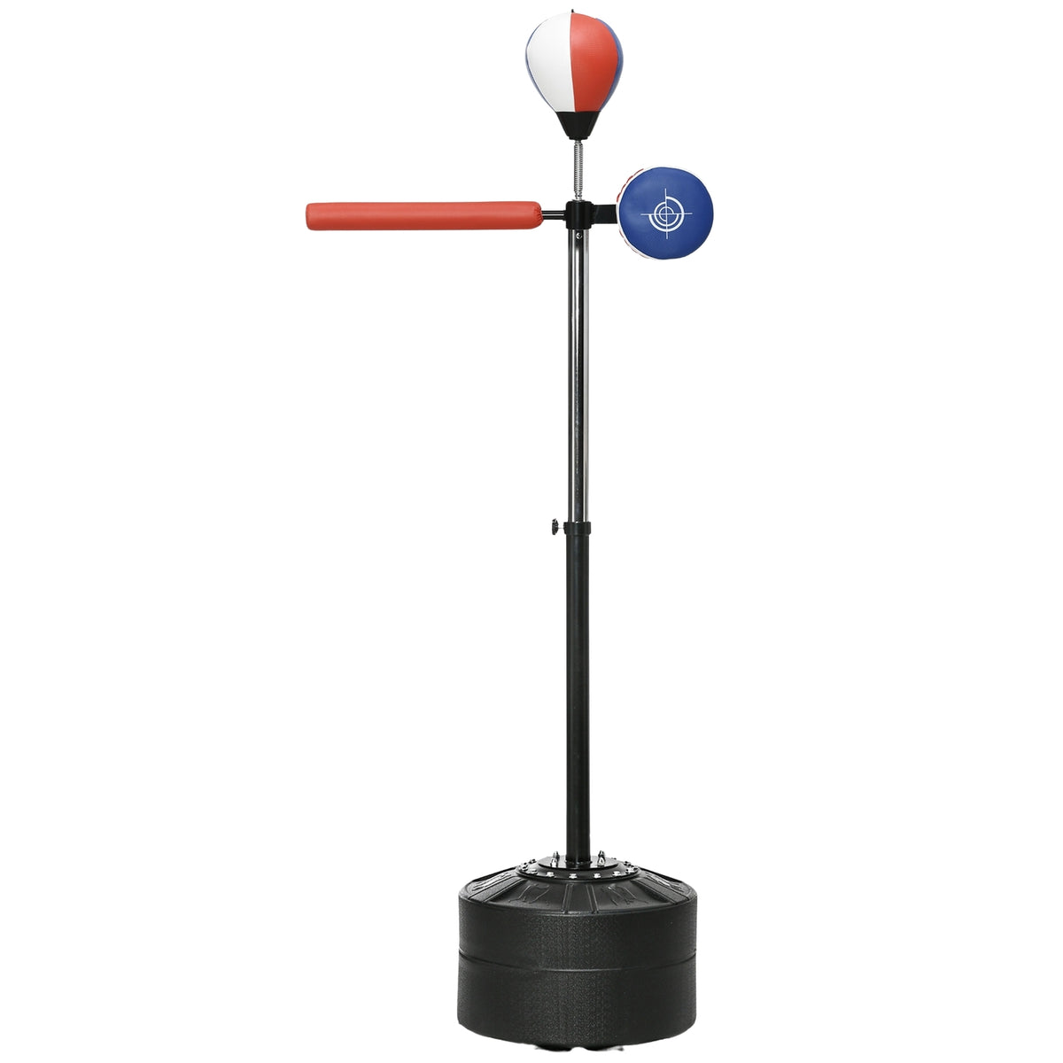 Punching Bag, Boxing Stand With Punching Ball, Reflex Bar, 1.63-2.05 M Height-Adjustable Standing Boxing Ball With Claw, Hdpe, Artificial Leather