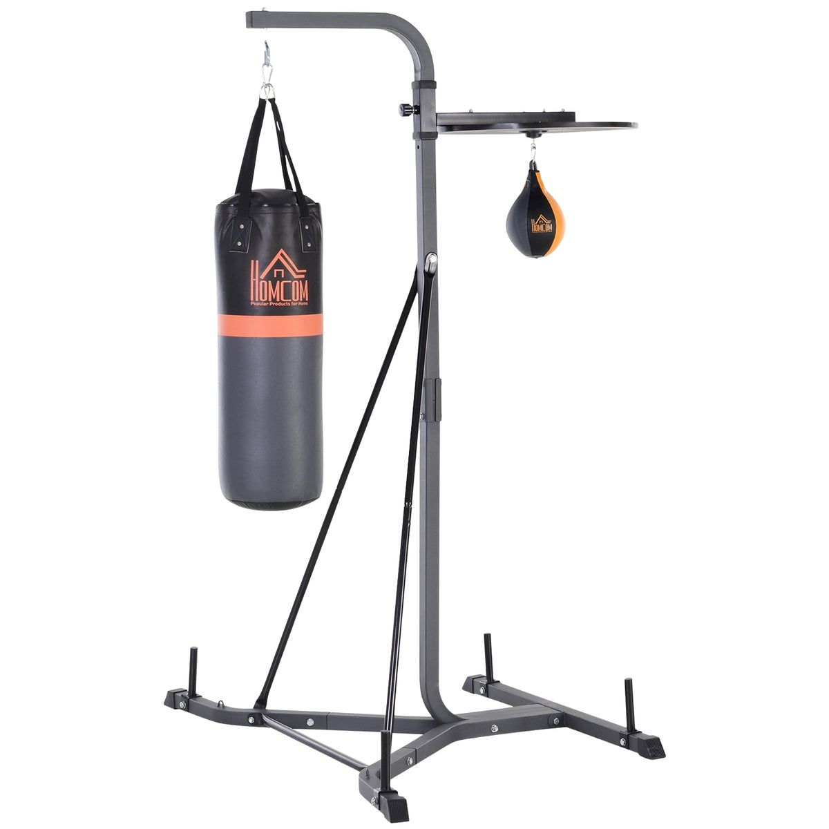 Punching Bag Stand 2-In-1 With 20 Kg Punching Bag & Punching Ball, Free-Standing Boxing Station, Height Adjustable, Up To 100 Kg, Steel