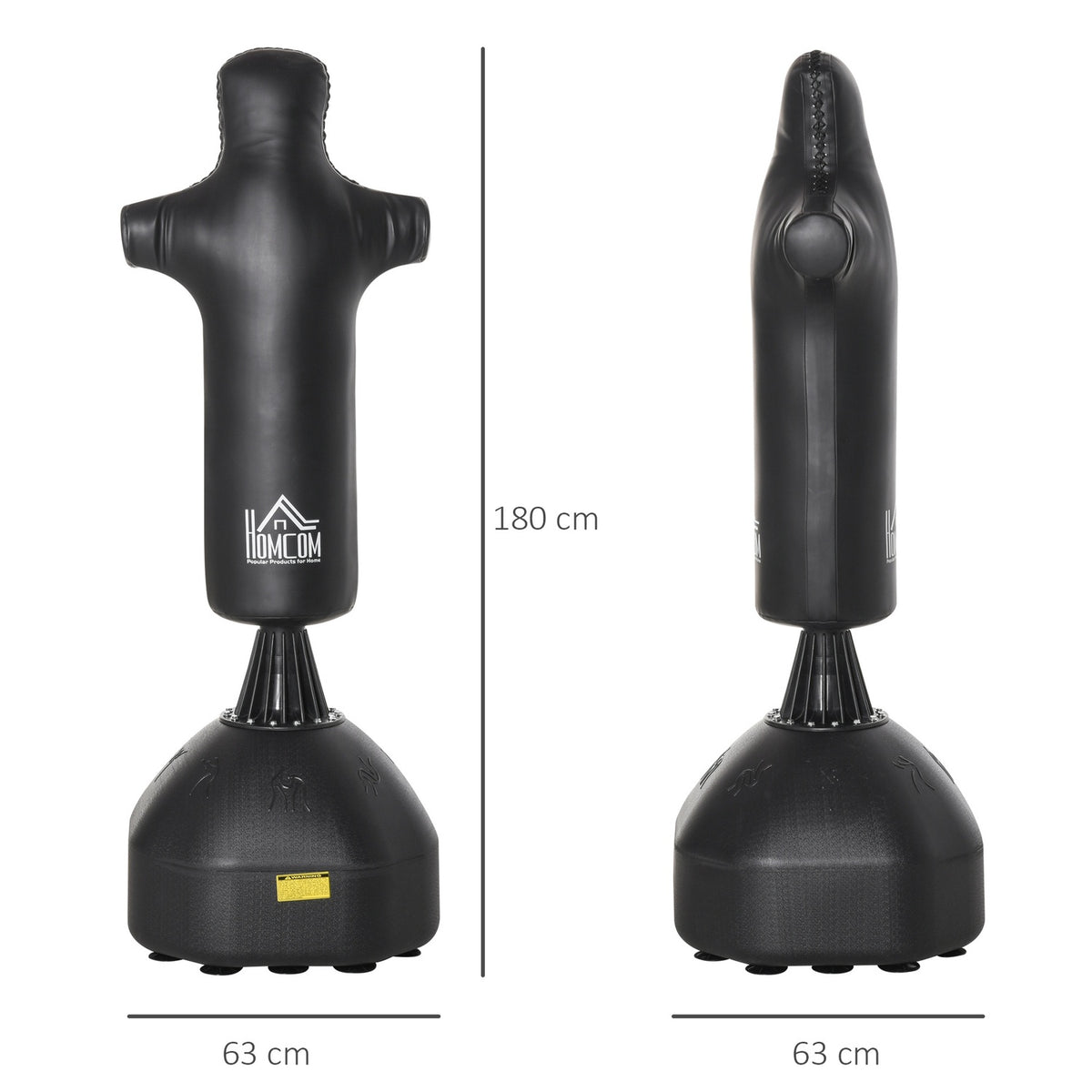 Punching Bag Standing 180Cm Adult Standing Punching Bag Boxing Dummy Boxing Column Humanoid Design Heavy Duty Punching Bag For Professionals And Beginners Black