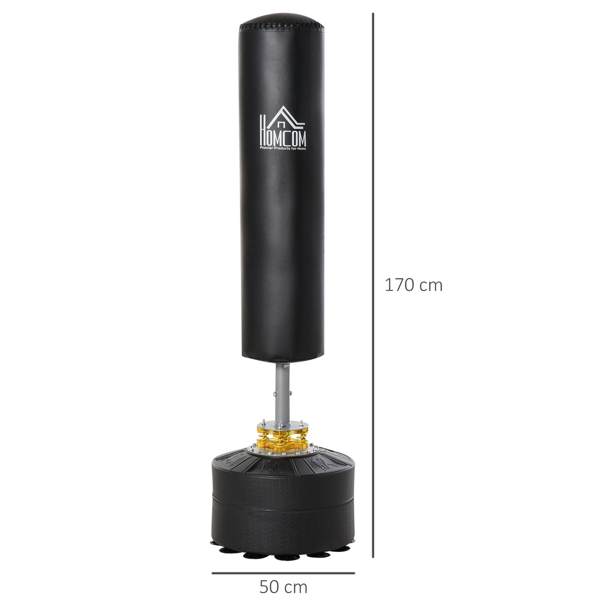 Punching Bag Standing Freestanding Punching Bag Adults 170Cm With Suction Cup Base Heavy Duty Punching Bag For Professionals And Beginners Black