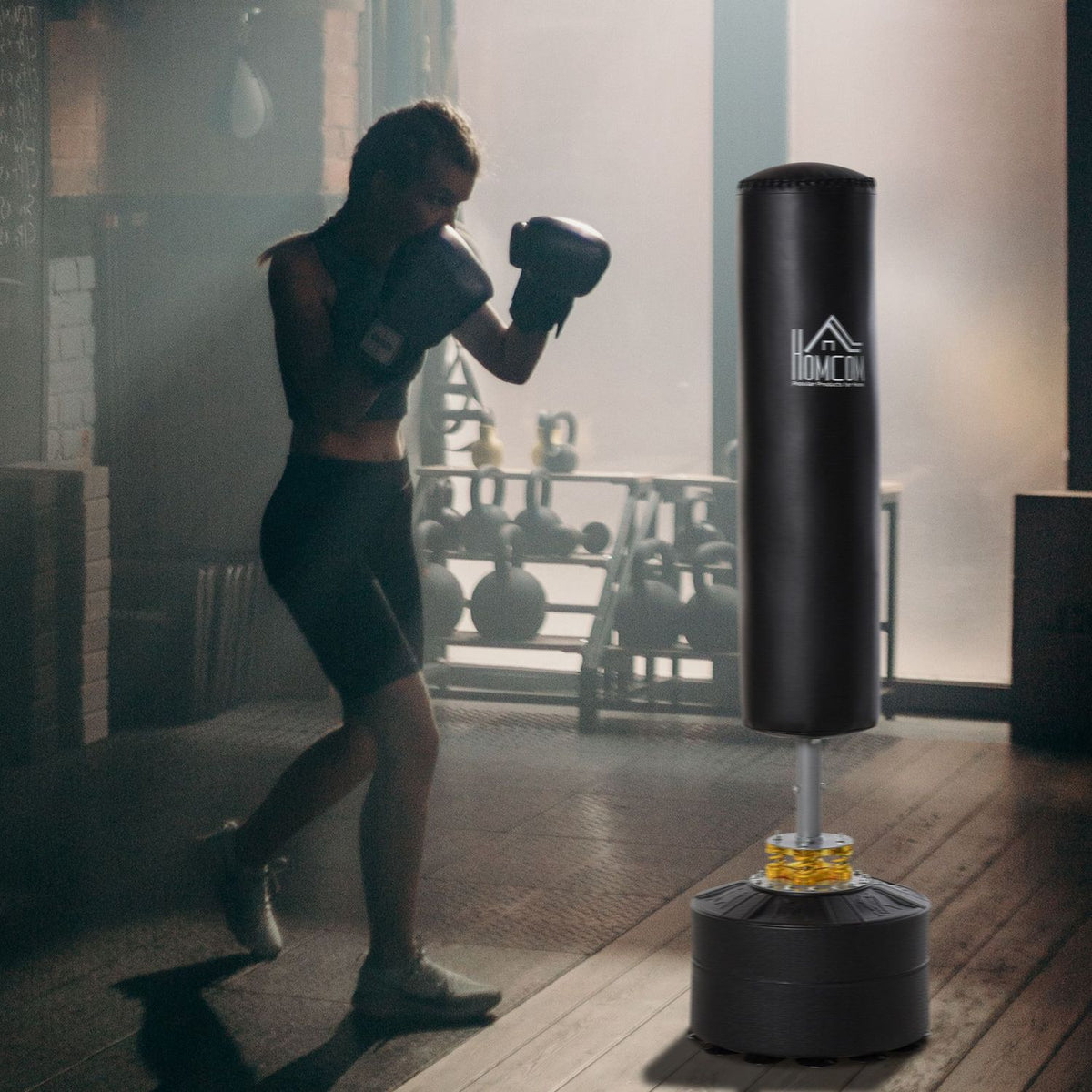 Punching Bag Standing Freestanding Punching Bag Adults 170Cm With Suction Cup Base Heavy Duty Punching Bag For Professionals And Beginners Black