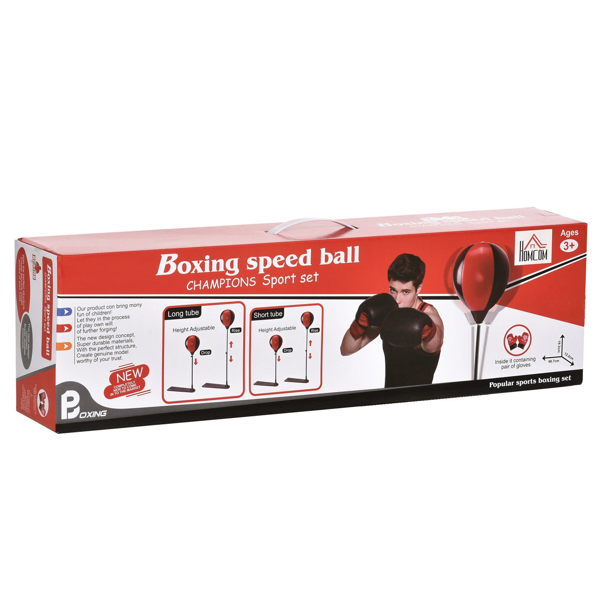 Punching Ball Boxing Stand For Children 5-8 Years Standing Boxing Bag With Boxing Gloves Punching Ball Set Height Adjustable From 87.5 To 129.5 Cm