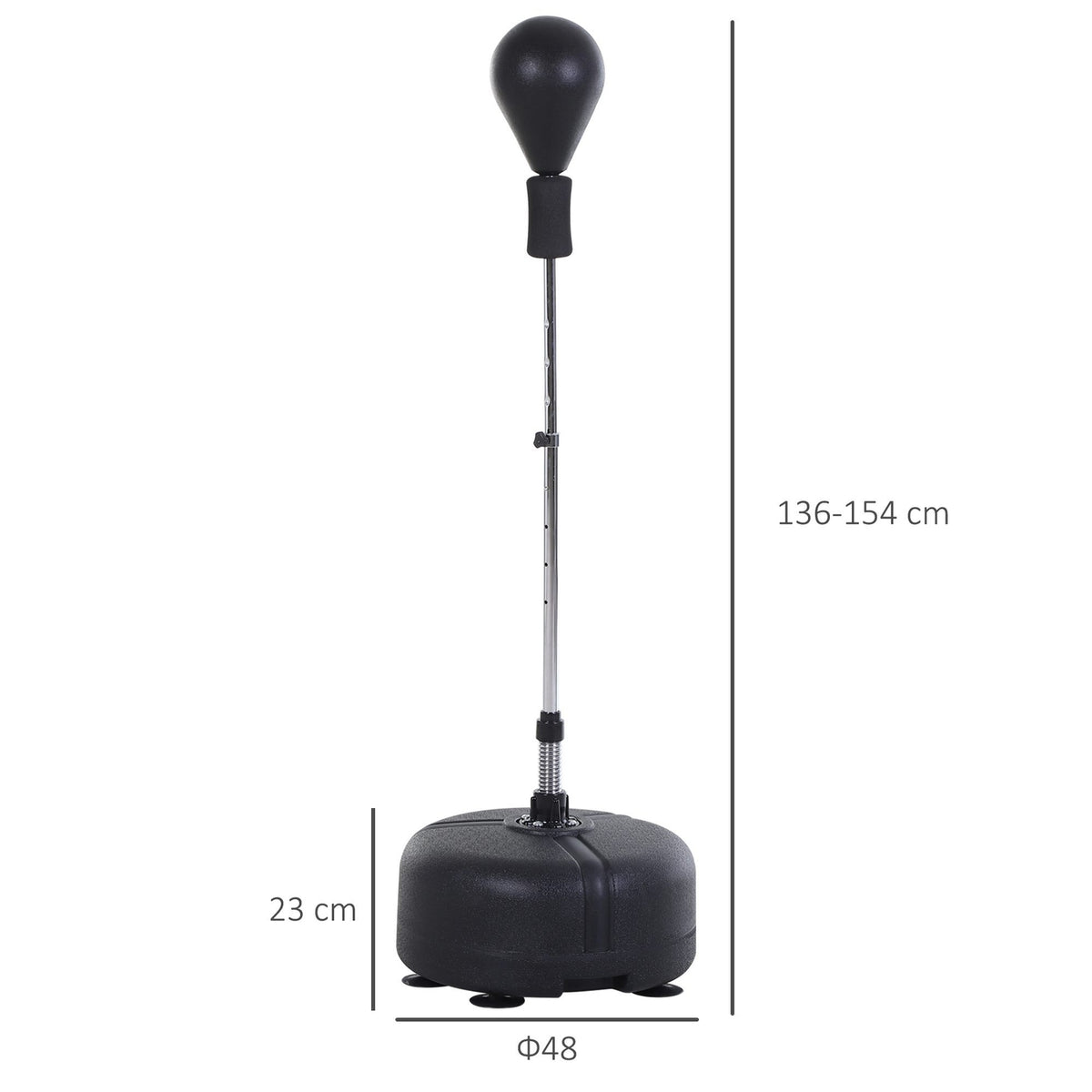 Punching Ball Set Stand Box Training Set 136-154 Cm Height Adjustable With 1 Pair Of Gloves Suitable For Professionals And Beginners Black