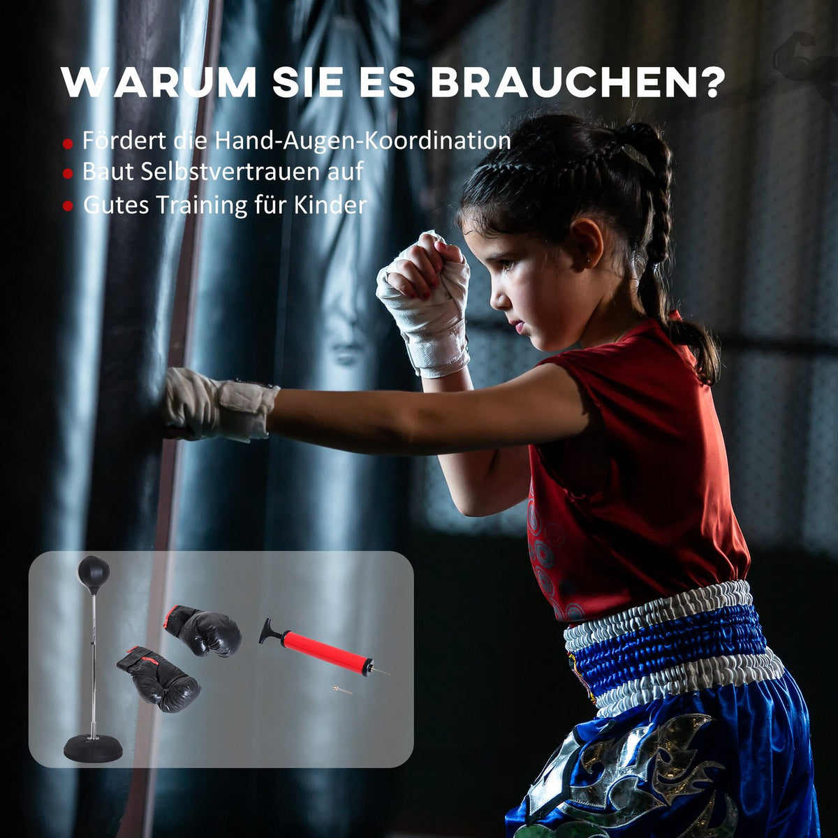 Punching bag, boxing stand with gloves, punching ball, 1.26-1.44 m height-adjustable standing boxing ball, standing boxing trainer for boxing