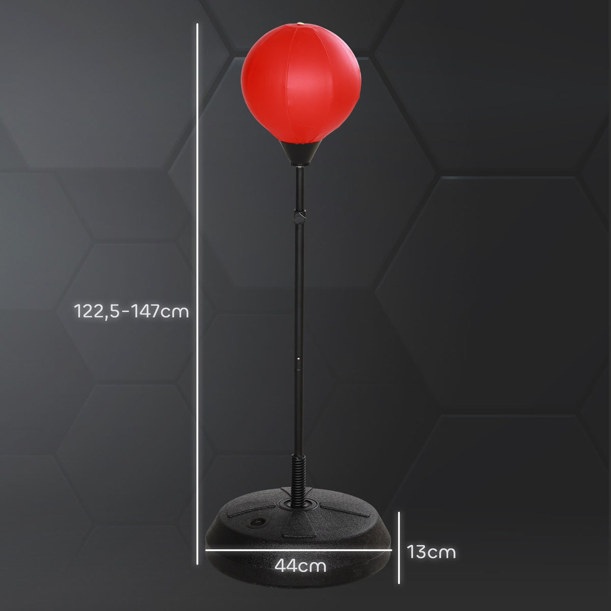 Punching ball for children boxing stand with boxing gloves, 122.5-147 cm height adjustable boxing set with stand for boys and girls, steel, red