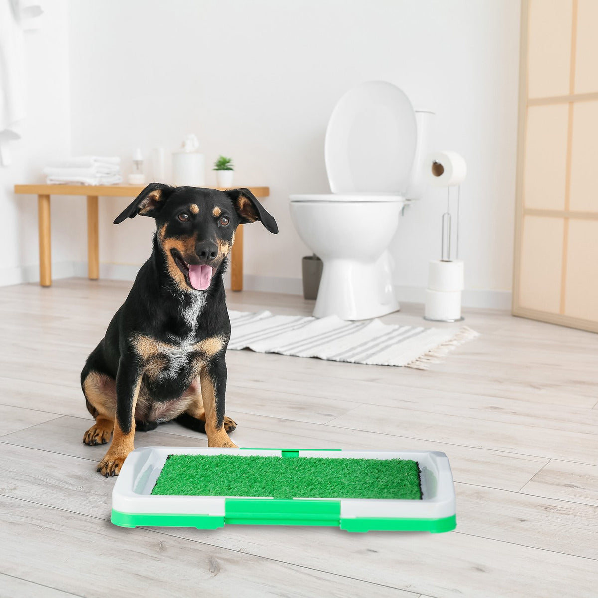 Puppy Litter Tray with Grass – Easy Clean Dog Toilet