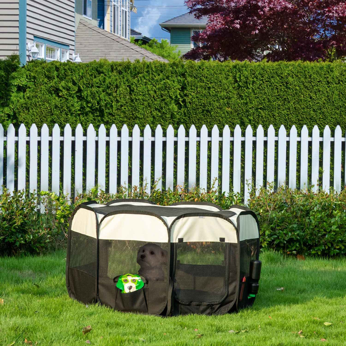 Puppy Playpen Animal Playpen Foldable, Puppy Run Outdoor Enclosure, Waterproof, Portable, 118X118X62Cm