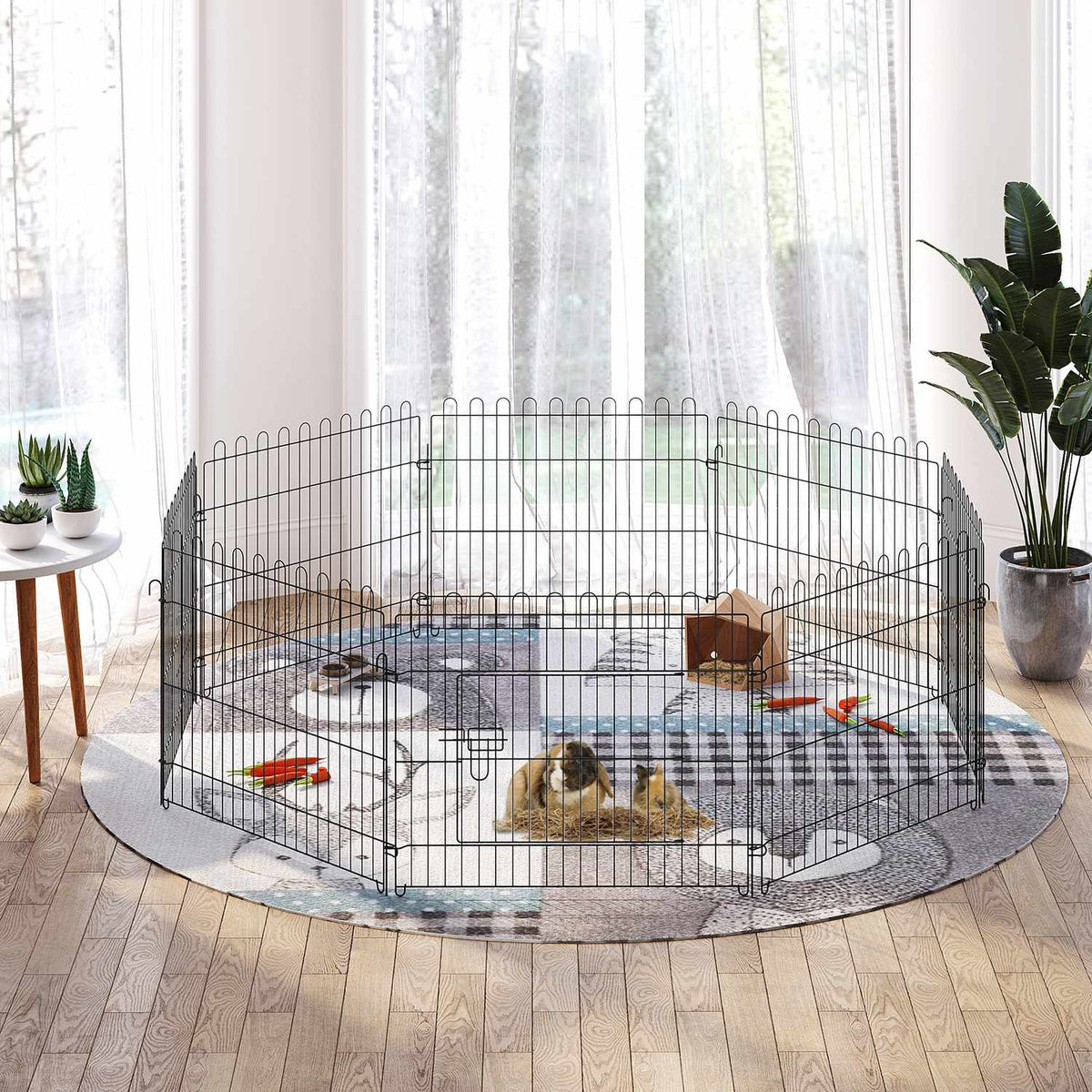 Puppy Run Flexible Puppy Fence Playpen Outdoor Run, 5 Sizes, 71X61Cm