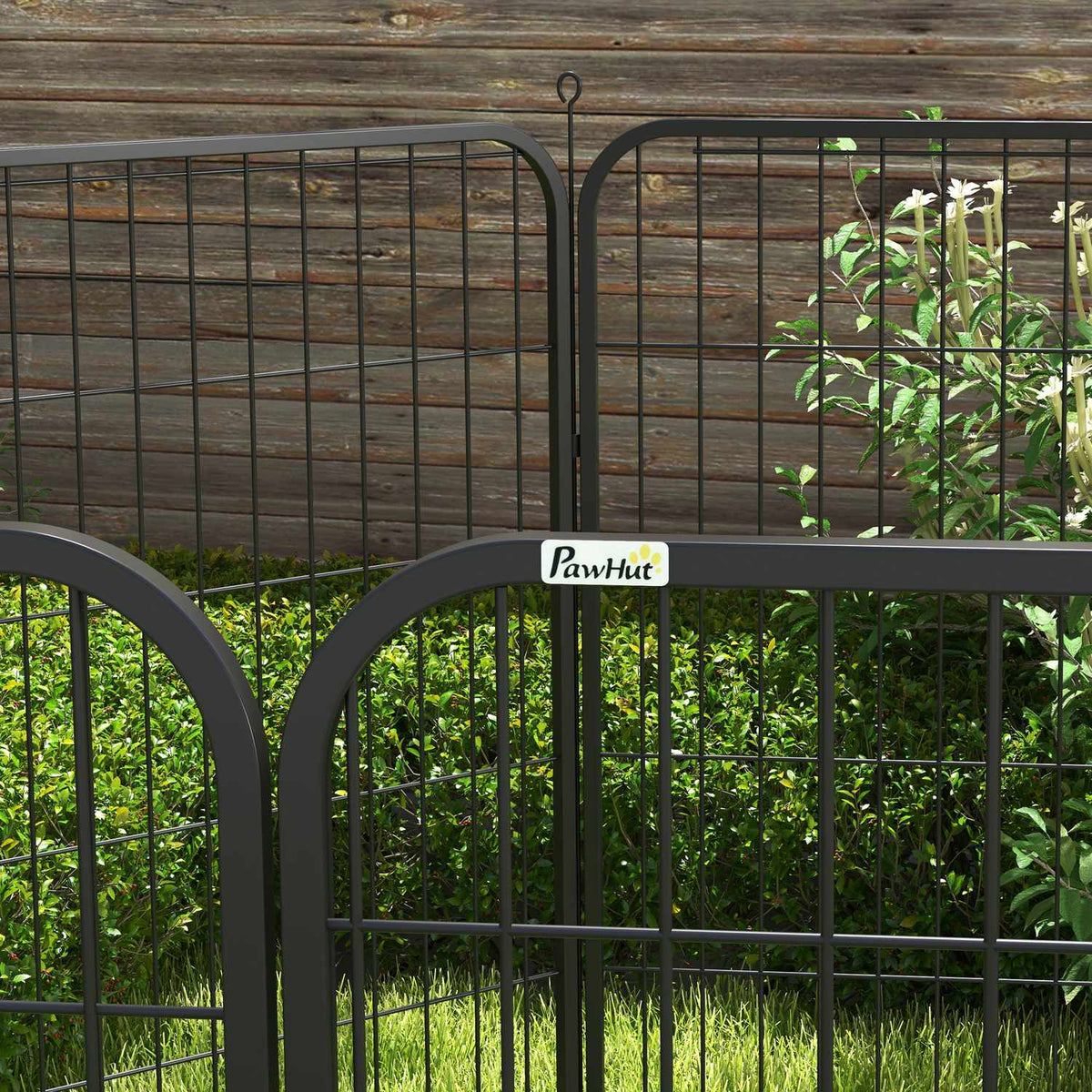 Puppy Run Outdoor Enclosure Playpen For Pets Playpen Playpen Dog Enclosure Customizable Shape With Door Metal 79X100Cm Black
