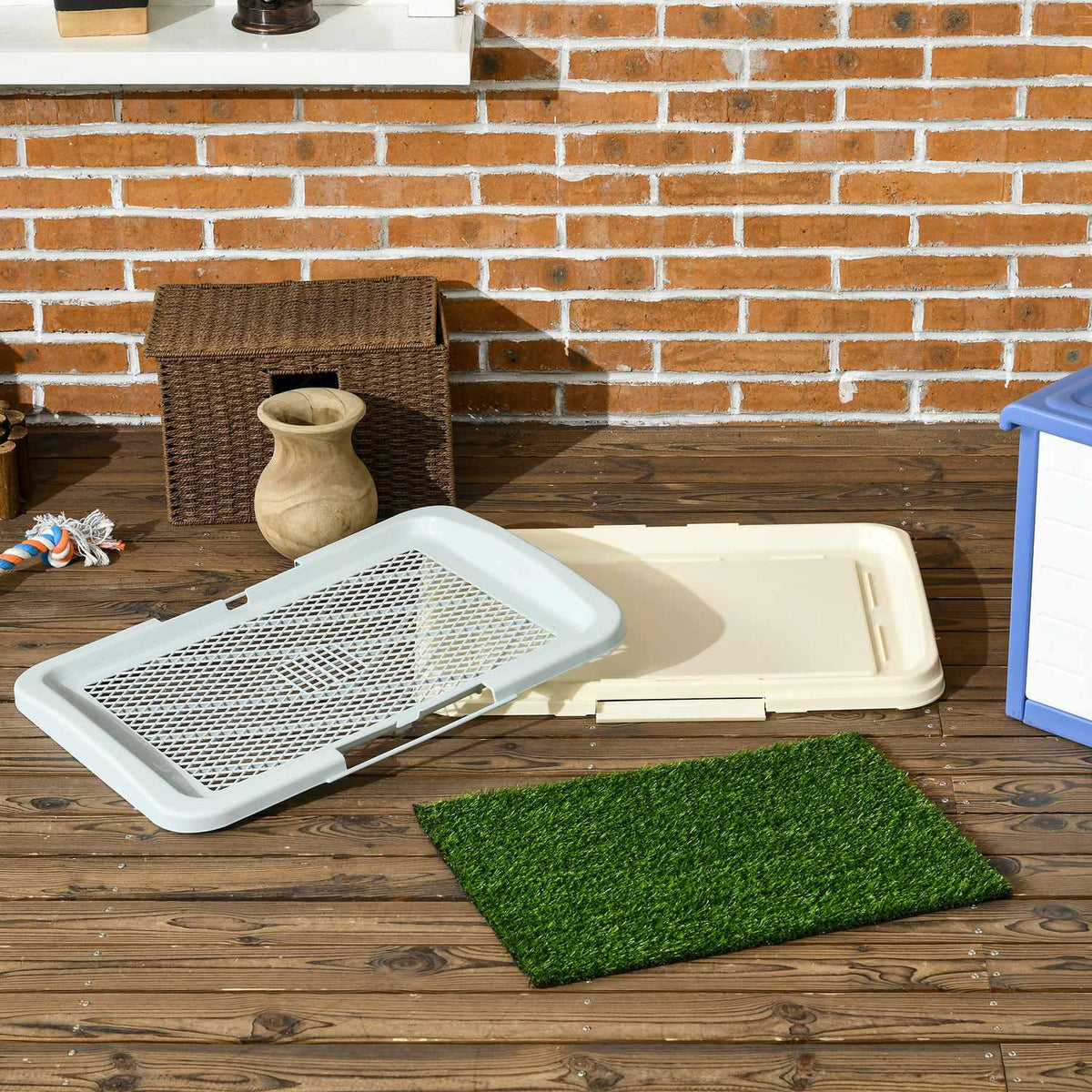 Puppy Toilet Dog Toilet Artificial Grass Dog Toilet Blue 63X48.5Cm