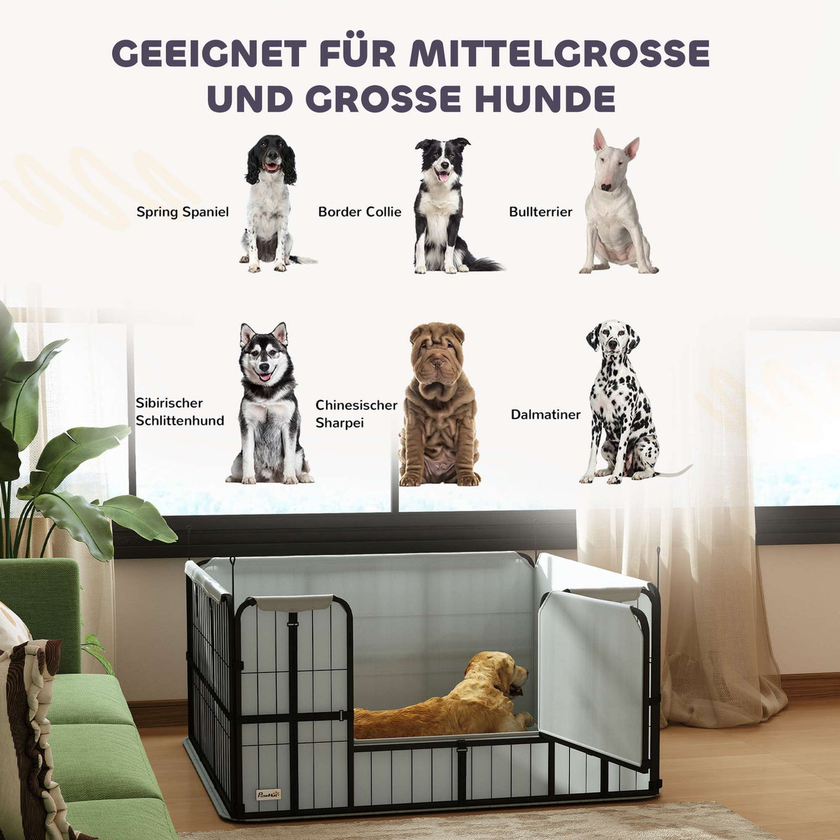 Puppy Whelping Box, Windproof Oxford Fabric, 122x122x60 cm