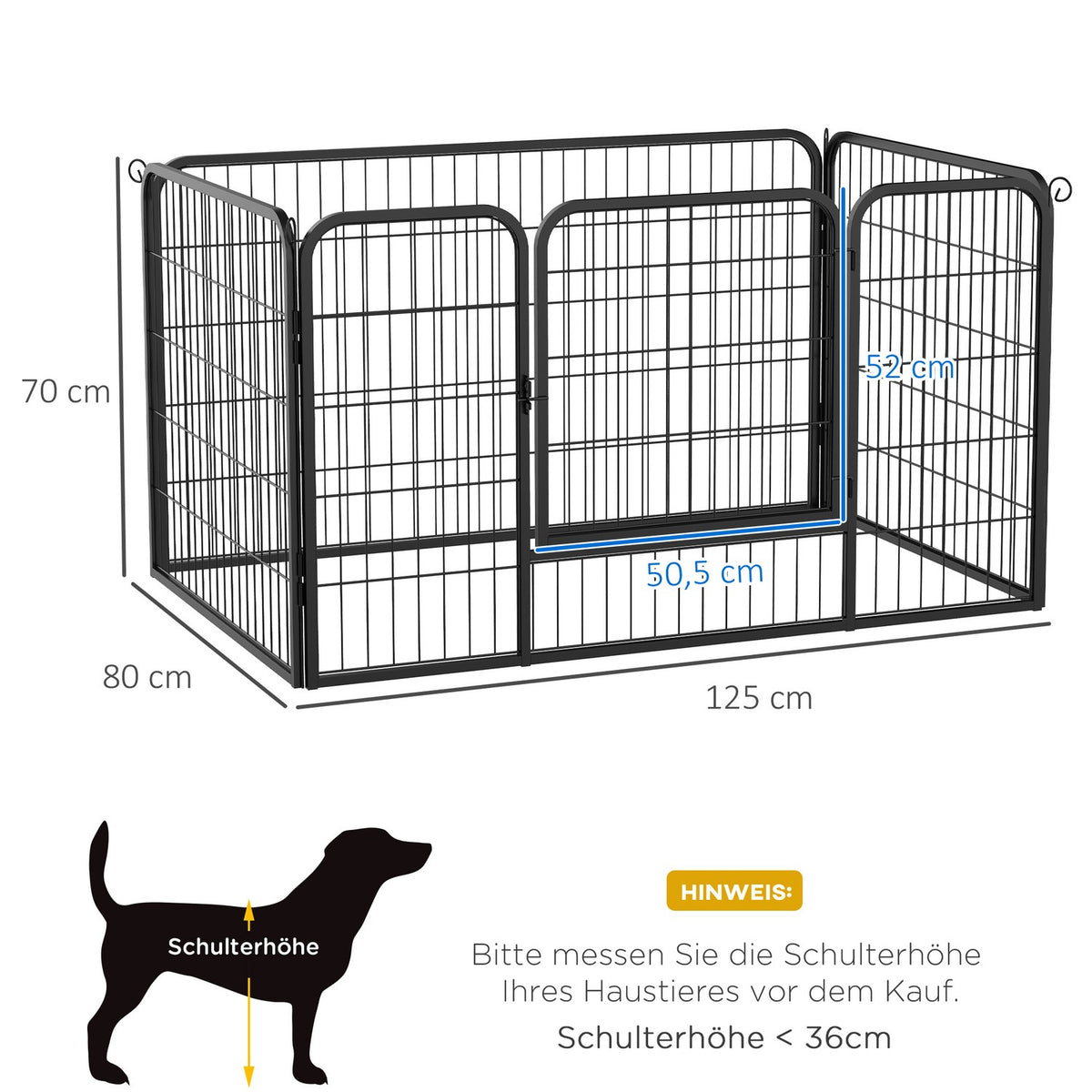 Puppy run, puppy outdoor enclosure, playpen, playpen, puppy fence, 70 x 80 cm