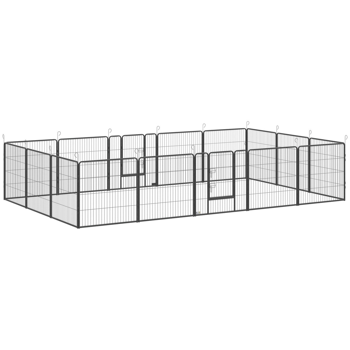 Puppy run, puppy playpen, outdoor enclosure for medium, small dogs, small animal run, DIY puppy enclosure with two doors, steel, gray