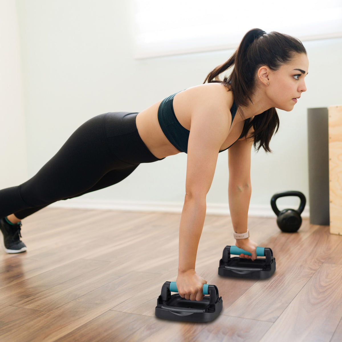 Push-up handles with wheels, set of 2