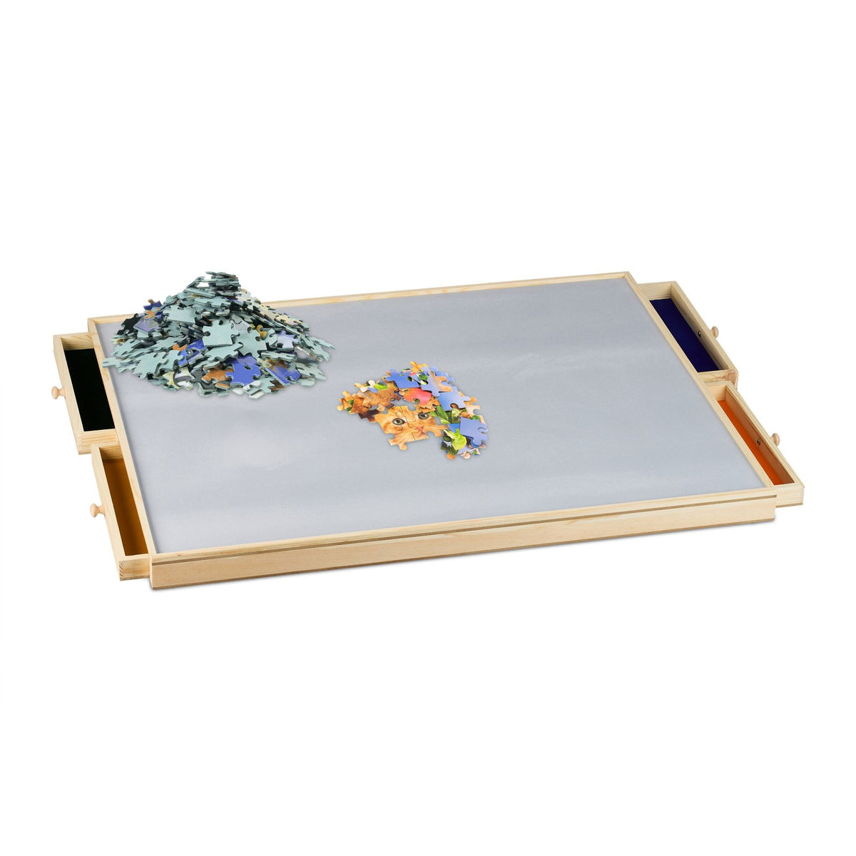 Puzzle board with 4 drawers