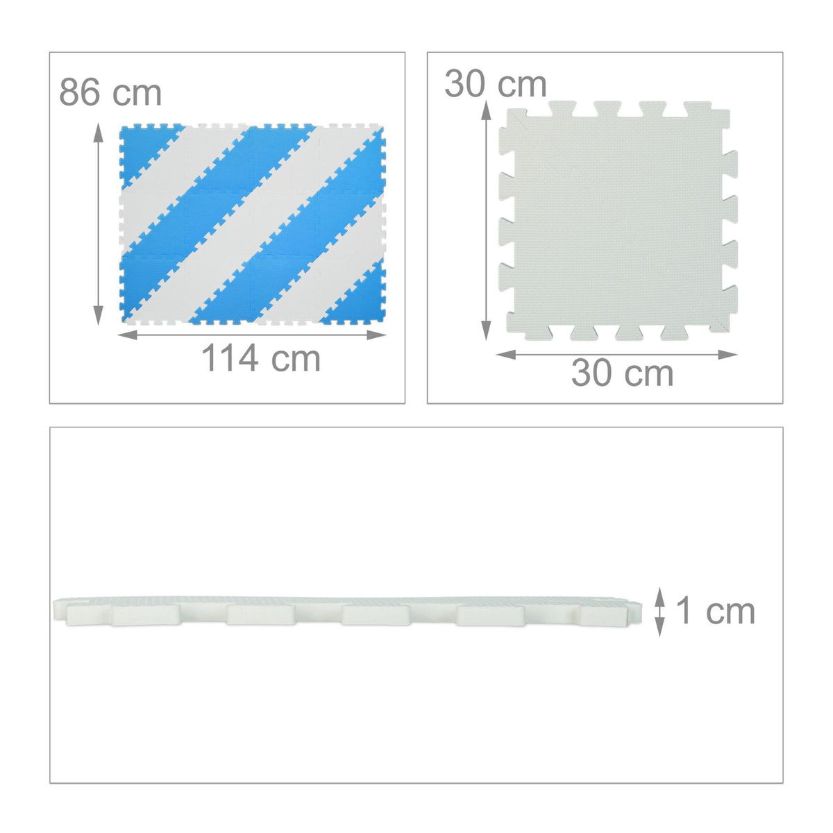 Puzzle mat blue-white