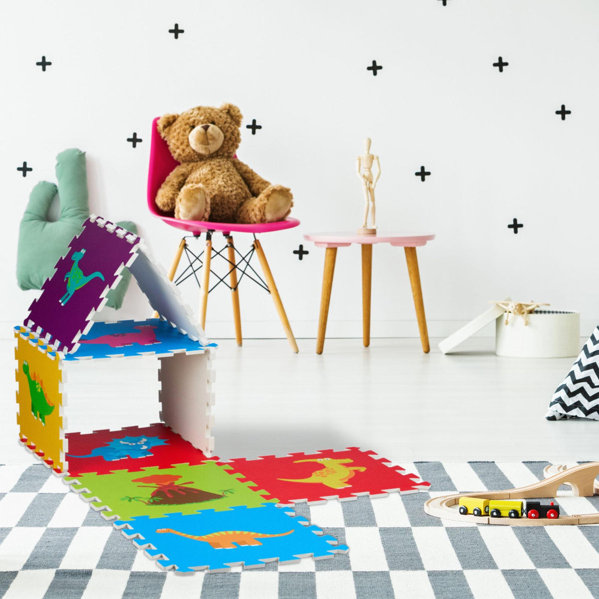 Puzzle mat dinosaur colorful