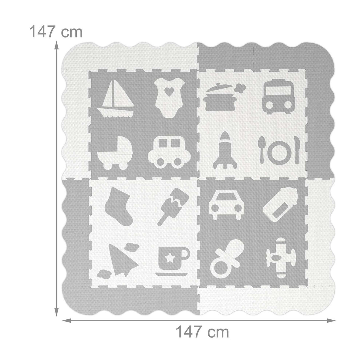 Puzzle mats with symbols