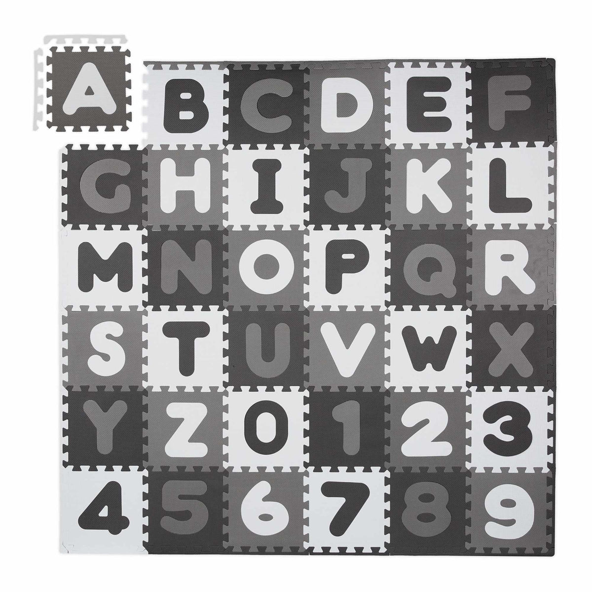 Puzzle mat with ABC and numbers