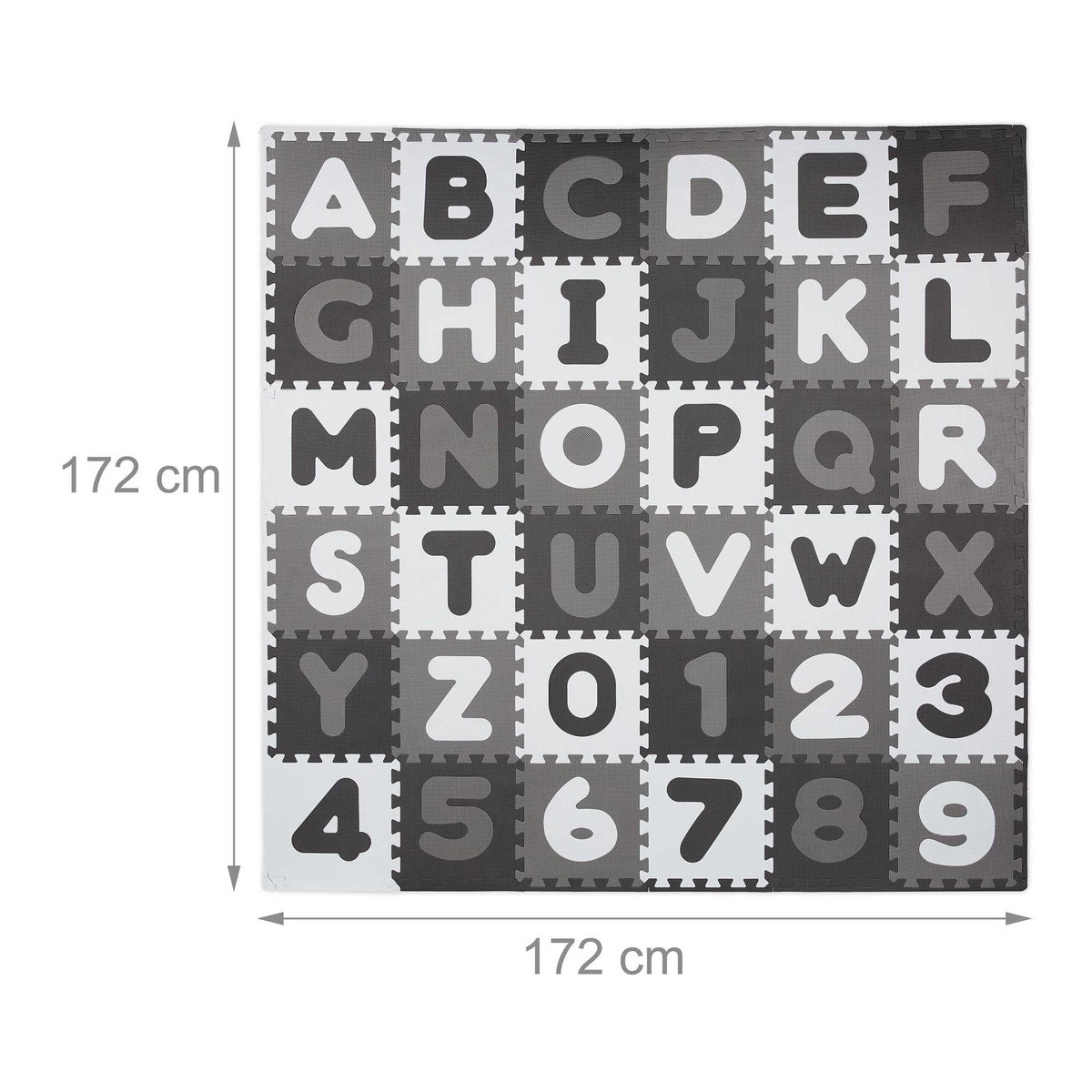 Puzzle mat with ABC and numbers