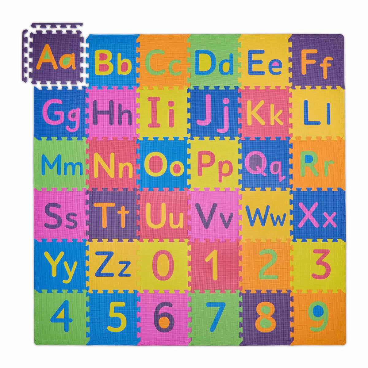Puzzle mat with ABC and numbers