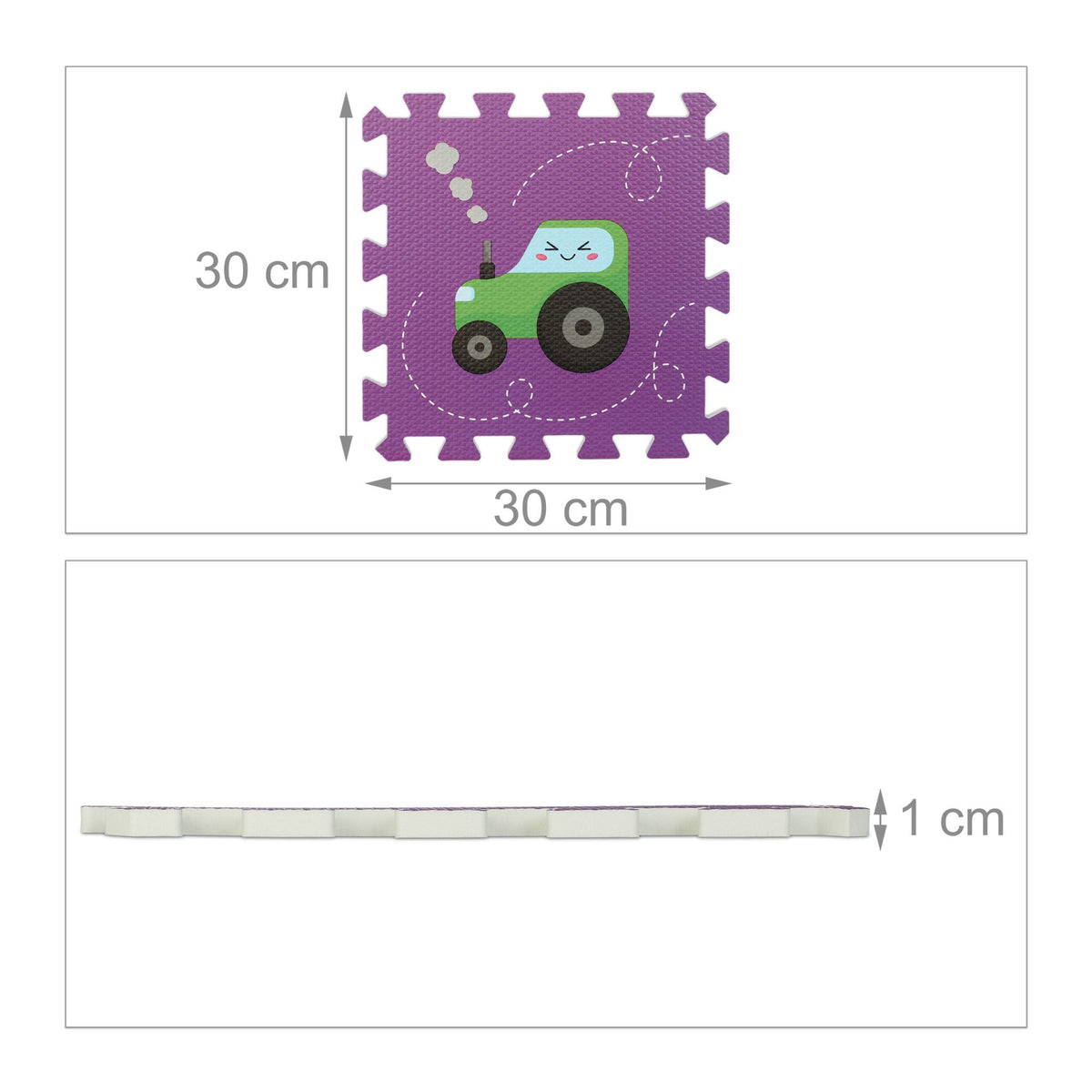 Puzzle mat with vehicles