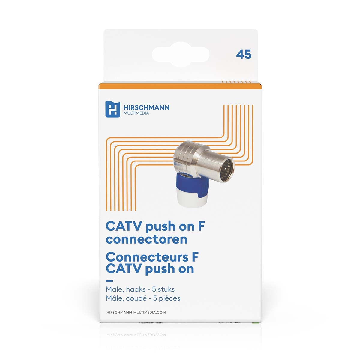 QFA 5 Angled push-on quick F connector