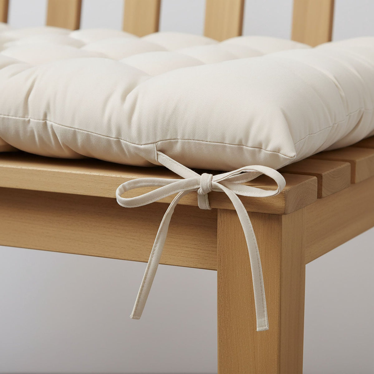 Quilted Garden Bench Cushion with Ties