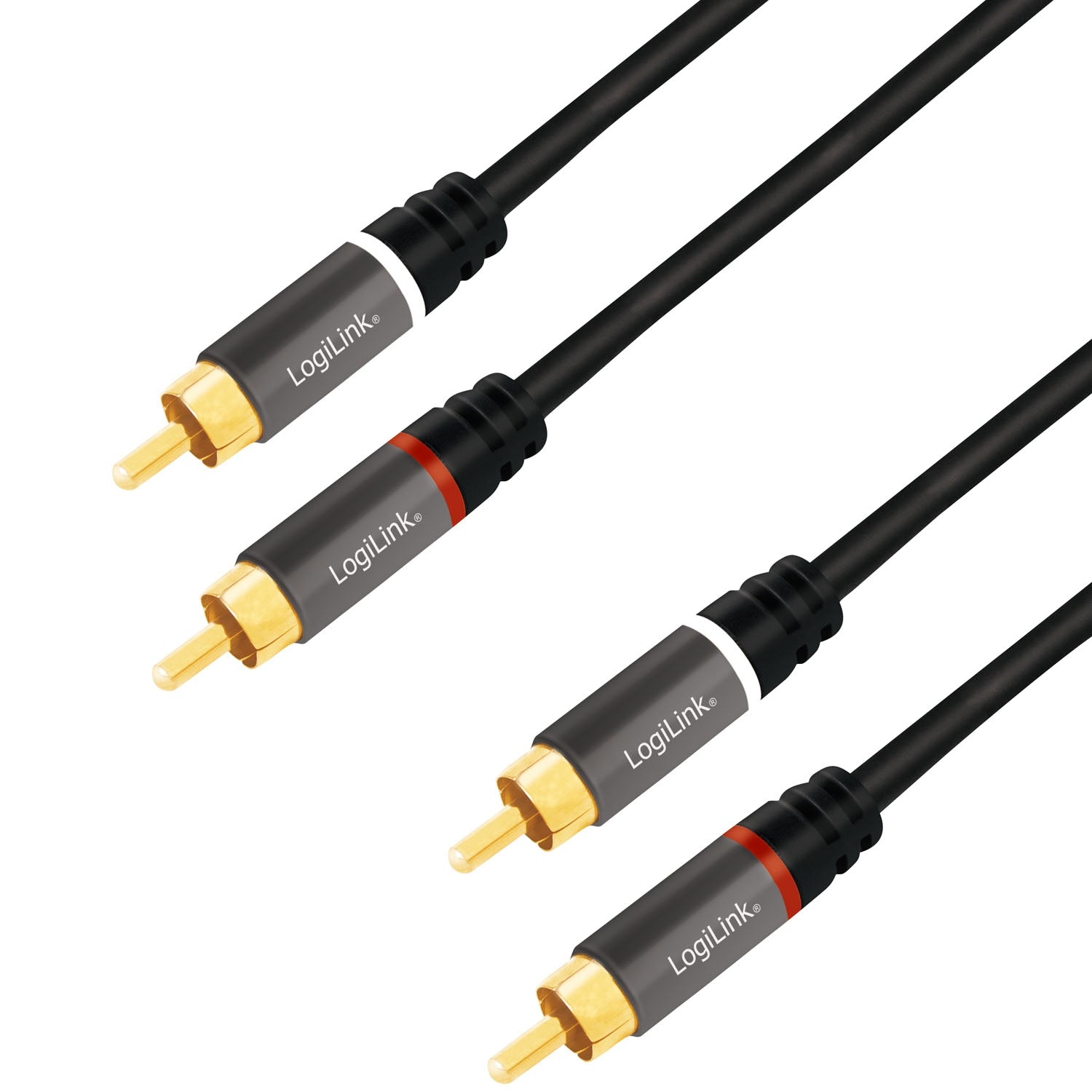 RCA Audio Cable, 2x RCA Male to 2x RCA Male, 1.5m, Gold-Plated