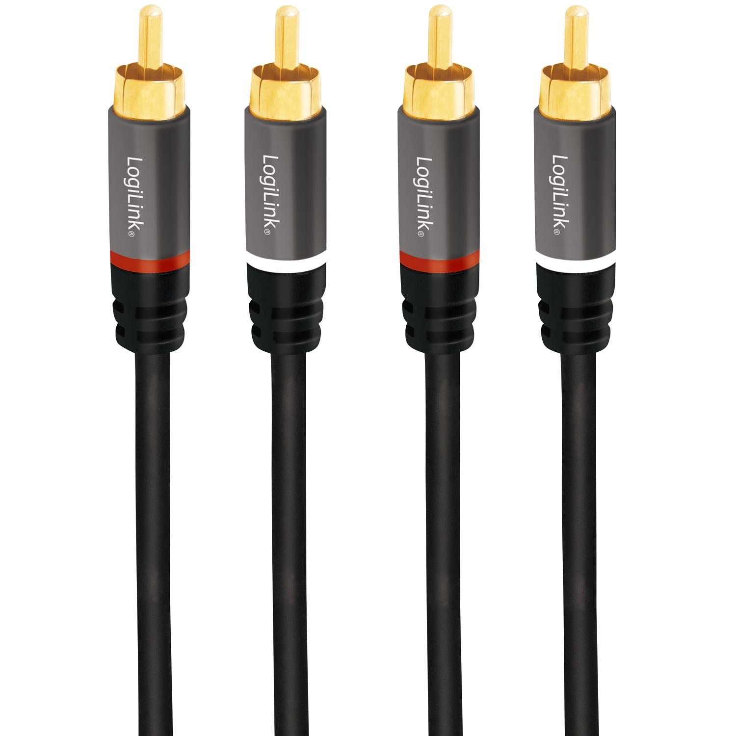 RCA Audio Cable, 2x RCA Male to 2x RCA Male, 1.5m, Gold-Plated