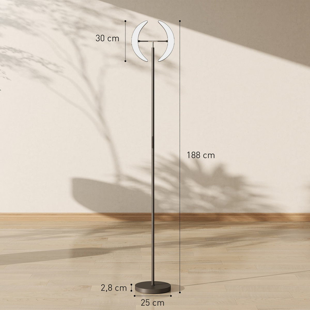 RGB Floor Lamp, Dimmable, Rotating Heads, Black