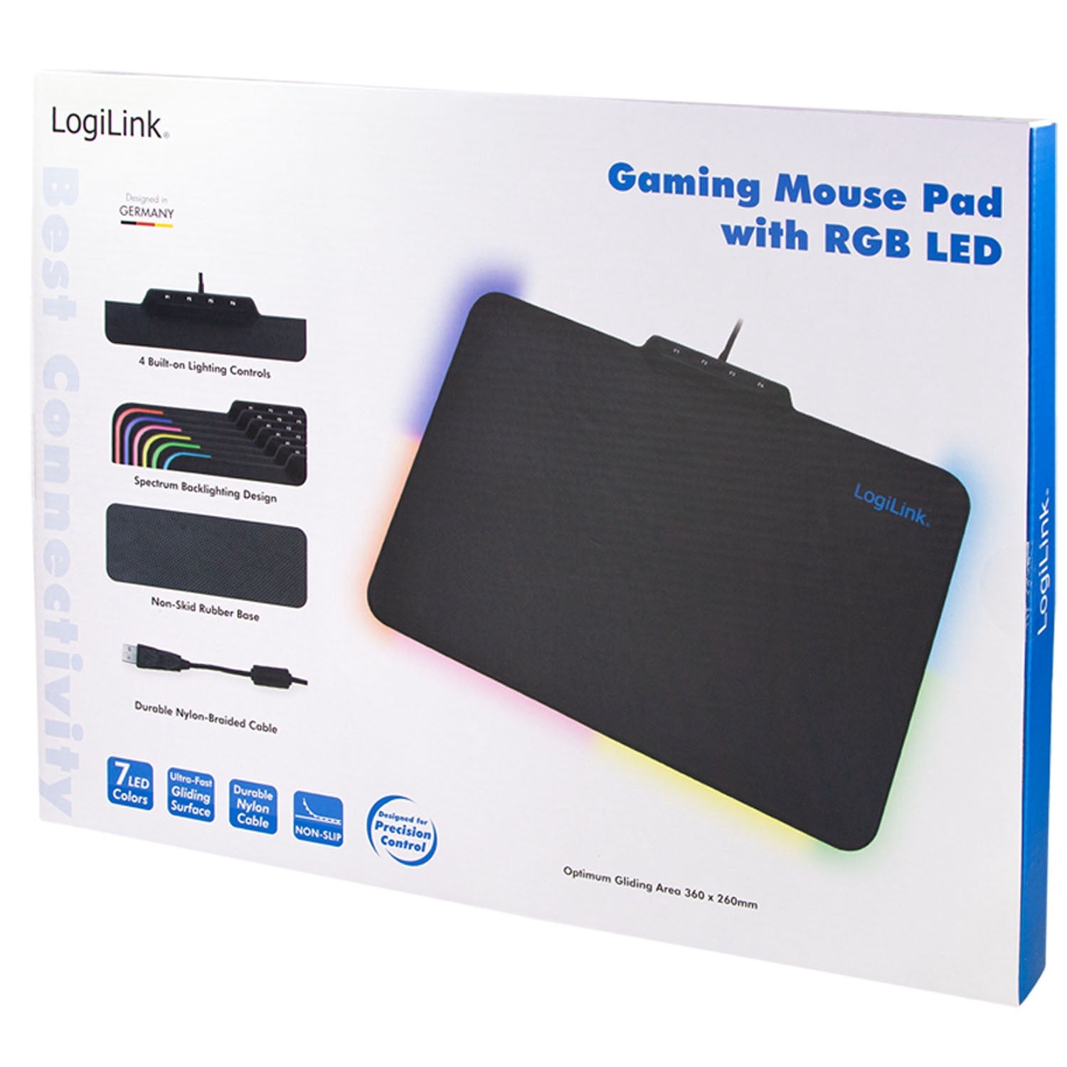 RGB Gaming Mouse Pad, 360x270mm, Non-Slip Base