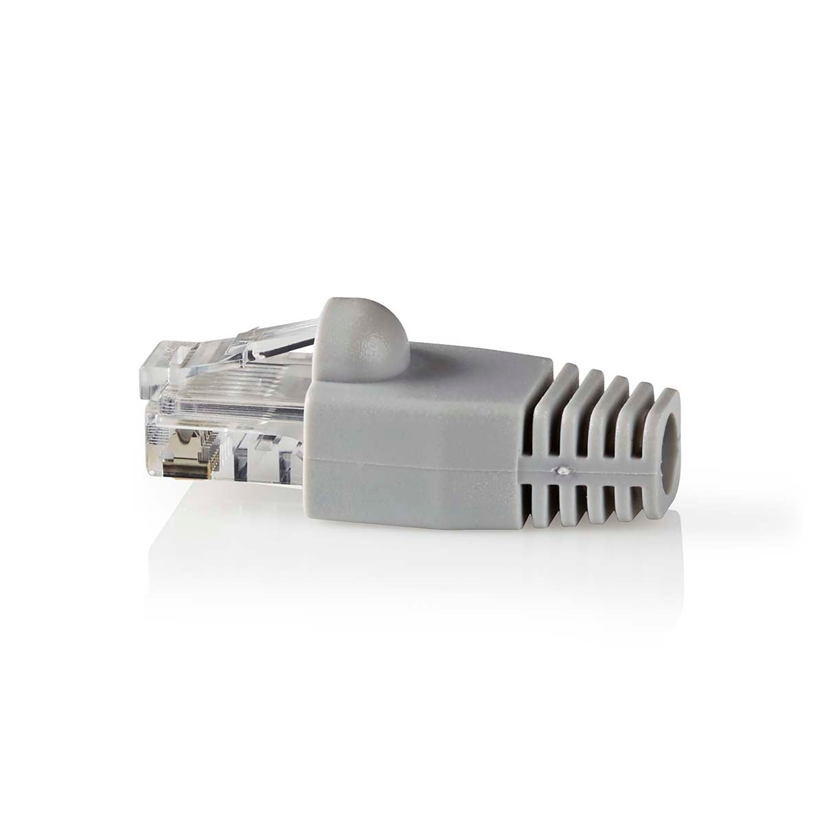 RJ45 connector | Male | Solid UTP CAT6 | Straight | Gold Plated | 10 pieces. | PVC | Gray | Box