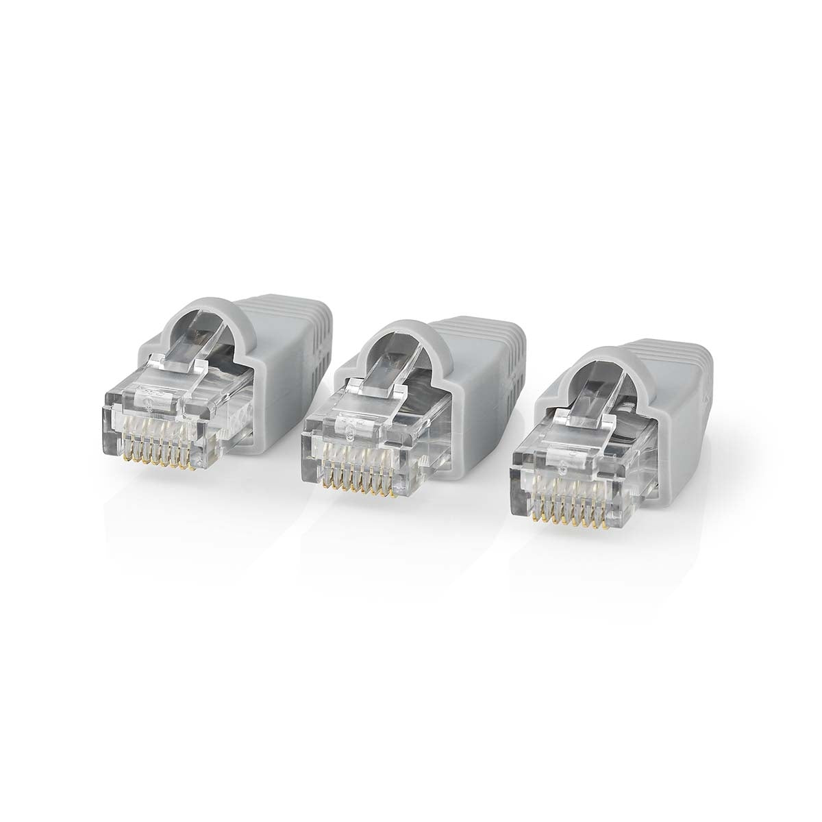 RJ45 connector | Male | Solid UTP CAT6 | Straight | Gold Plated | 10 pieces. | PVC | Gray | Box