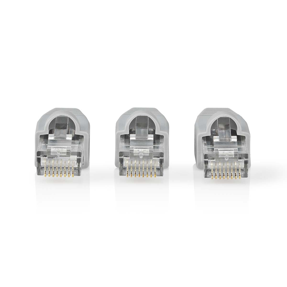 RJ45 connector | Male | Solid UTP CAT6 | Straight | Gold Plated | 10 pieces. | PVC | Gray | Box