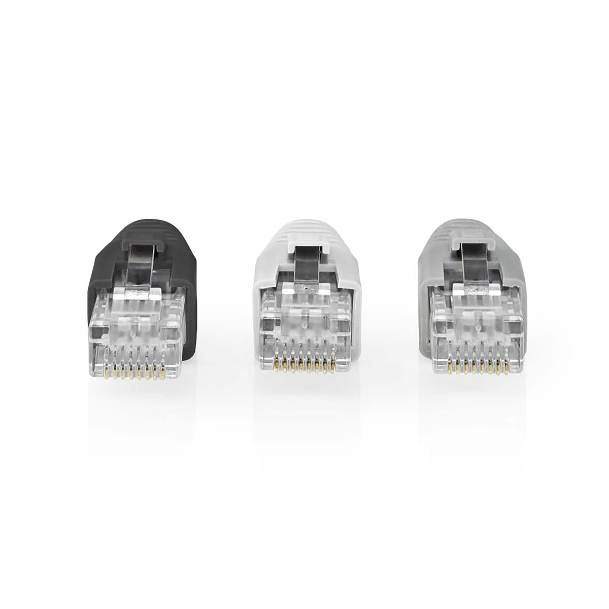 RJ45 connector | RJ45 Pass Through | Solid/Stranded UTP CAT6 | Straight | Gold Plated | 10 pieces. | PVC | Grey/Black/White | Box