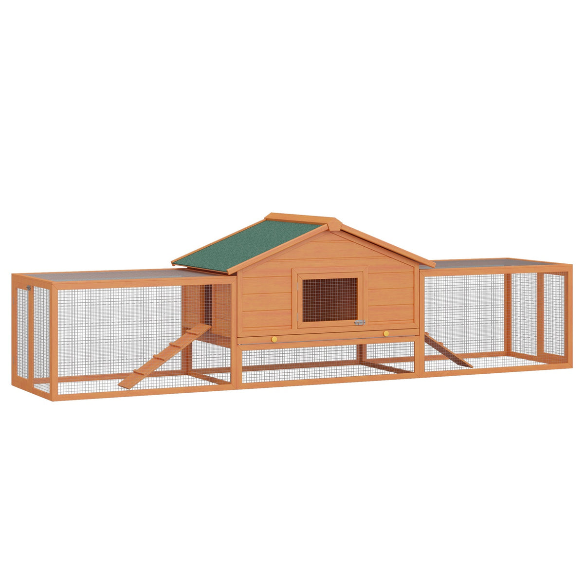 Rabbit Hutch Xxl With Outdoor Enclosure Spacious Rabbit Cage, Fir Wood & Metal Wire, 100X68X59Cm