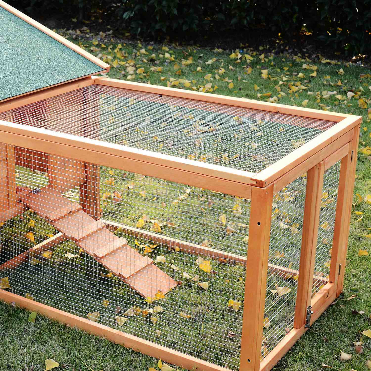 Rabbit Hutch Xxl With Outdoor Enclosure Spacious Rabbit Cage, Fir Wood & Metal Wire, 100X68X59Cm