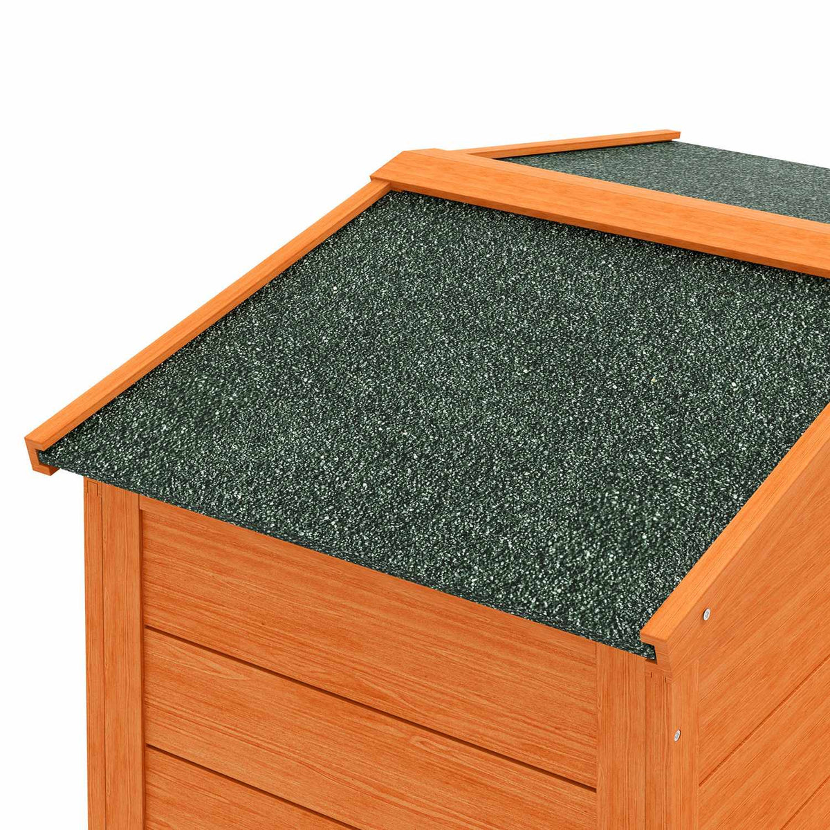 Rabbit hutch 2 levels, rabbit hutch made of fir wood, winterproof, double-decker house with outdoor enclosure, tub, ramp, 150 x 45 x 85 cm, rabbit cage, outdoor small animal hutch for rabbits, guinea pigs, orange